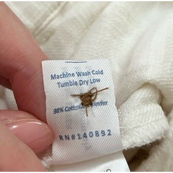 Marine Layer White Cotton Wide Leg Pull On Women's Lounge Pants Size Medium - Picture 3 of 6